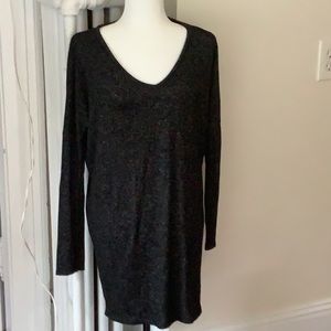 Specked dark grey long sweater